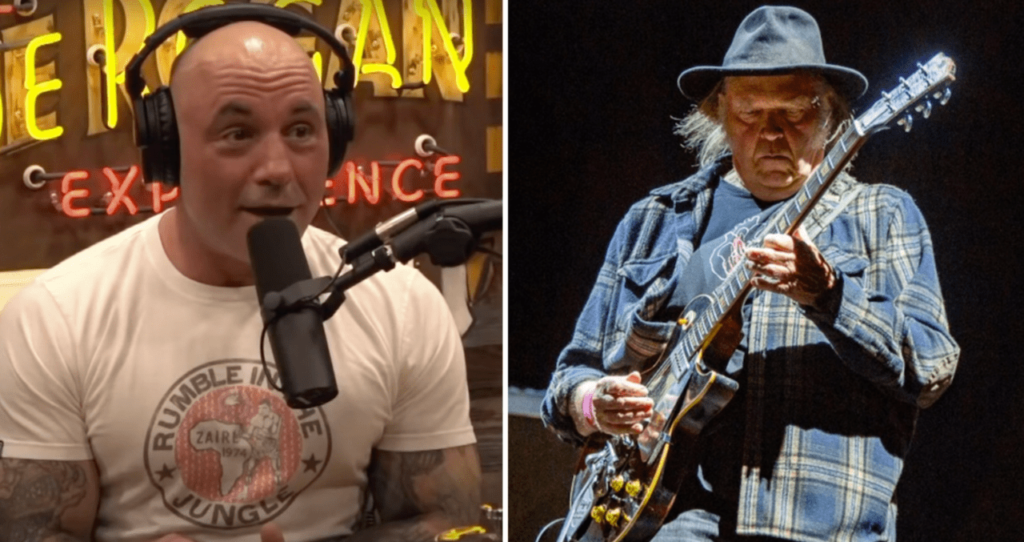 joe rogan pictured with neil young
