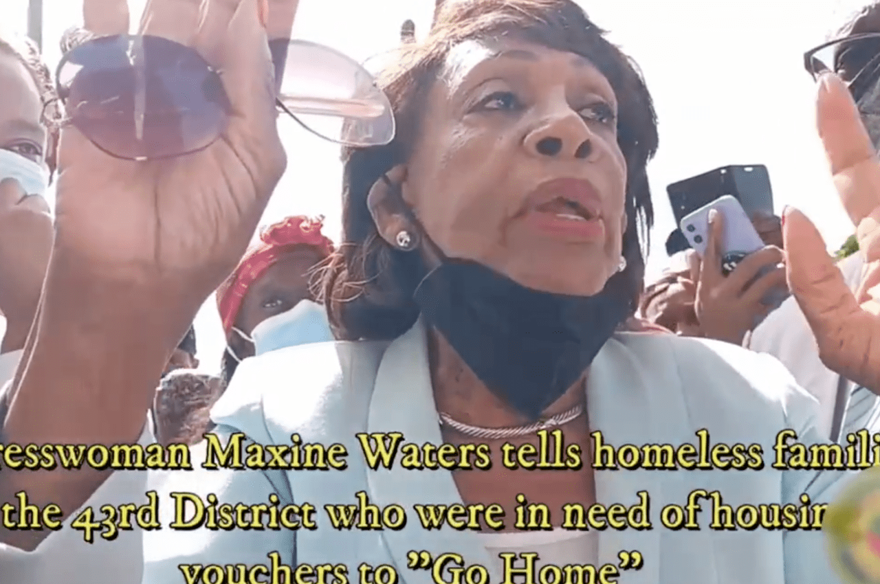 maxine waters laughing at homeless