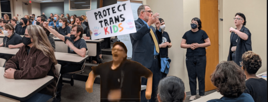 university of north texas protestors supporting child gender reassignment
