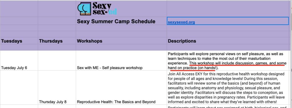 sexy summer camp workshop