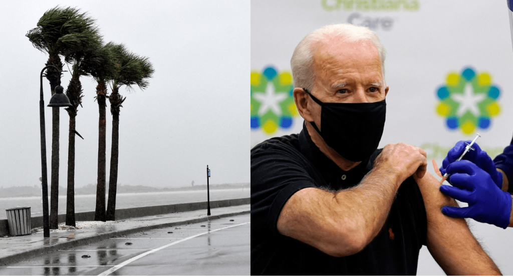 biden tells floridians to prepare for hurricane by getting vaccinated