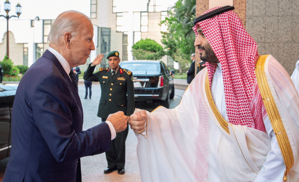 biden meets with saudi arabia crown prince on oil
